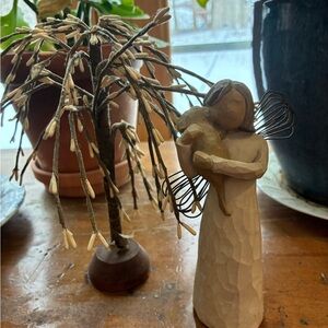Willow Tree Angel with Child Sculpture - Brown and Cream YOU GET BOTH
